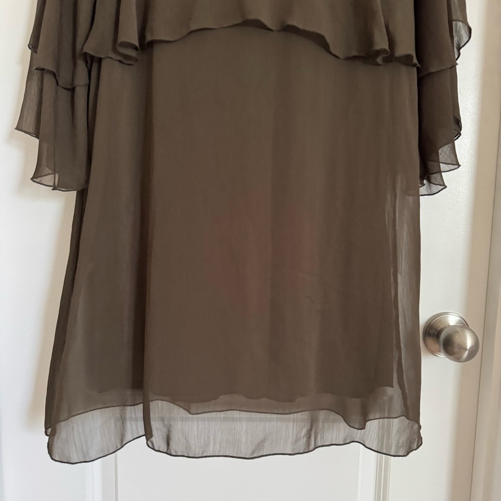 Zara Basic Collection Olive Green Ruffled Dress, … - image 5